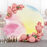 Rosa Gelb Graffiti Kreis Glücklich Geburtstag Hintergrund